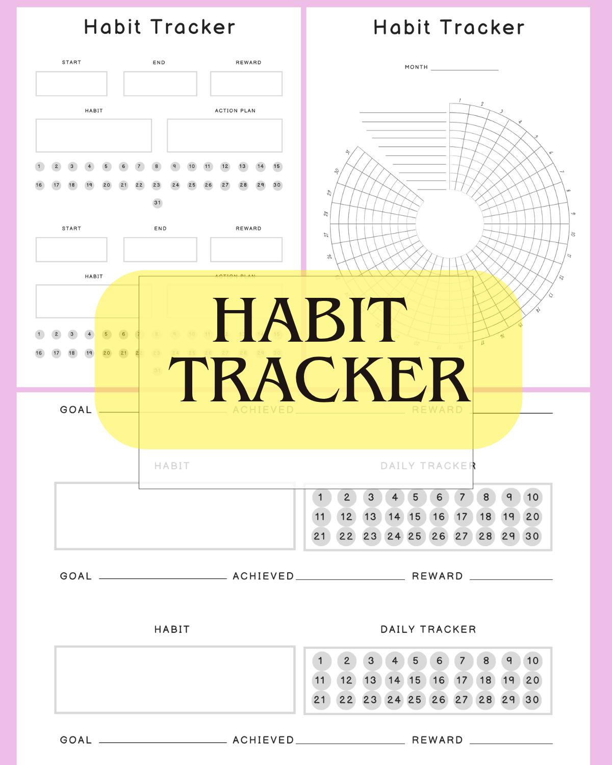 Habit Tracker Printable | Monthly 30-Day Goal Planner (A4 PDF Download)