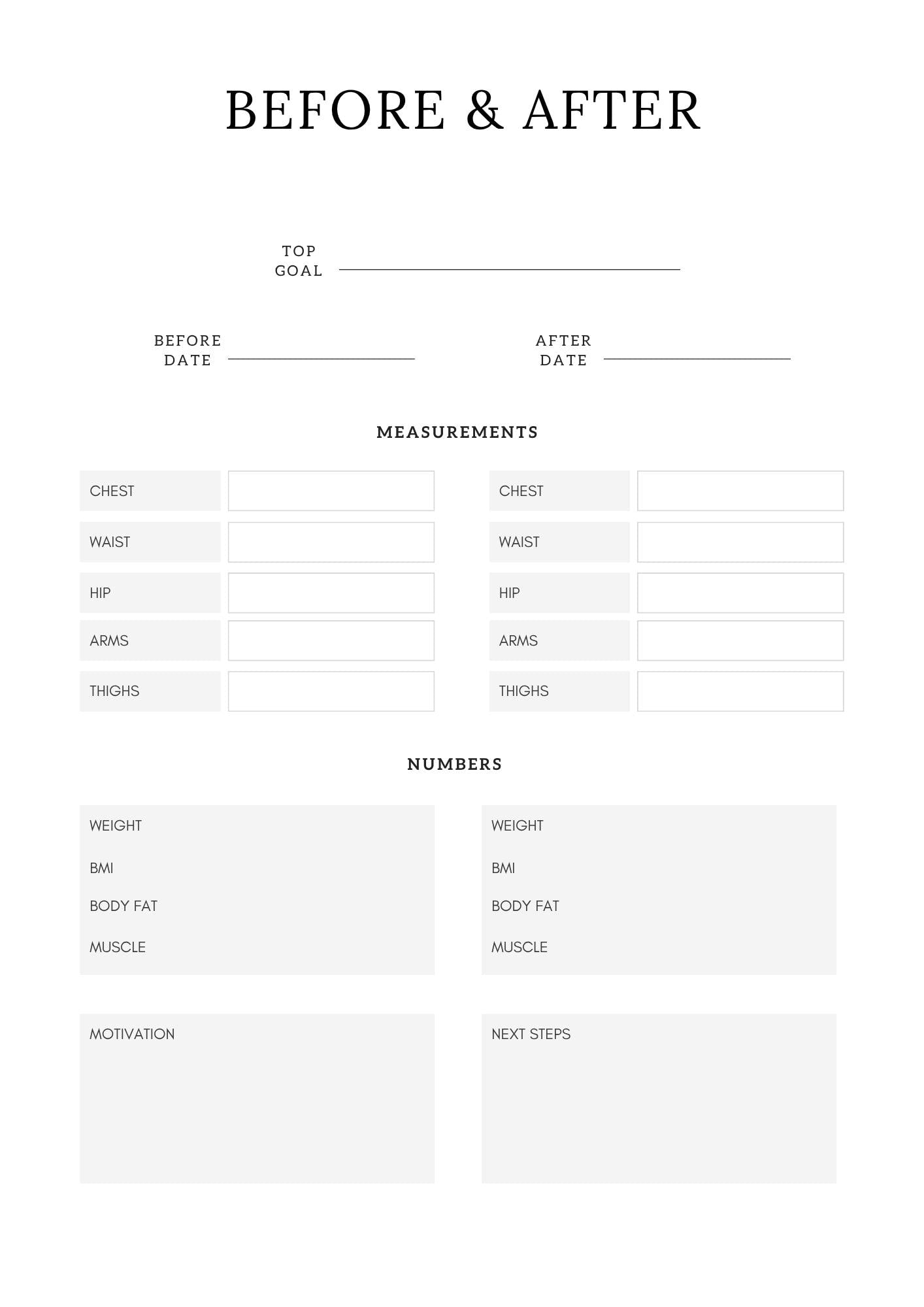 Fitness Planner 2026 – Weight Loss Journal, Habit Tracker (Digital Download)